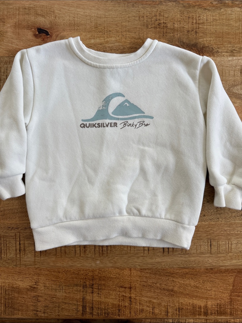 Little Bipsy +Quiksilver White Kids Sweatshirt with Sea Blue Logo